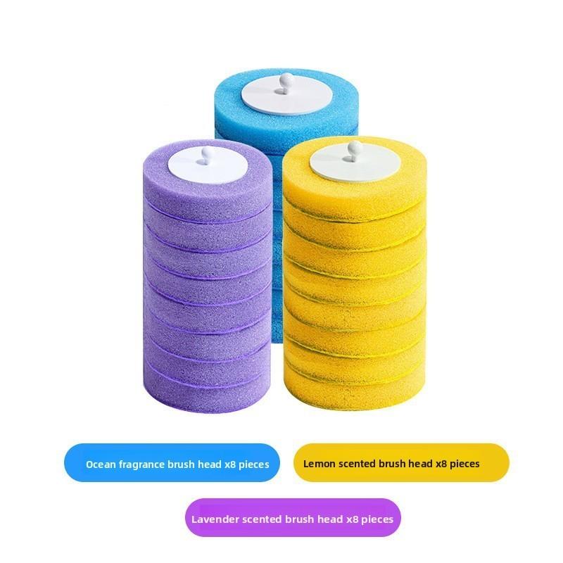 Sponge Disposable Household Toilet Brush Replacement Heads With Fragrance Set
