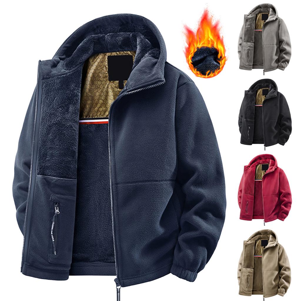 Unisex Heated Pocket Hooded Jacket Unisex Casual Warm Long-Sleeve Outerwear