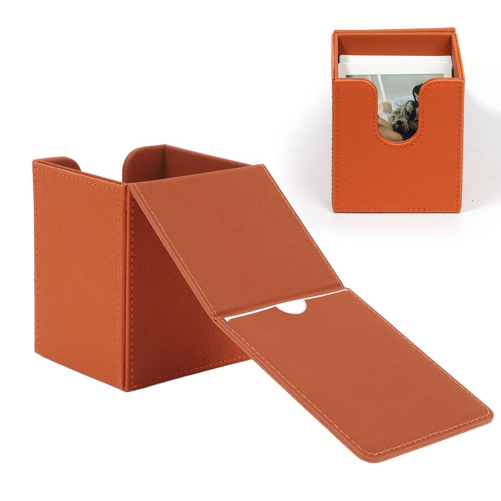 Photo Storage Box Multipurpose Large Capacity Magnetic Lid Closure PVC Picture Storage Container for Photo Bank Cards Stamps