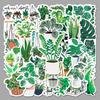 50 New Green Plant Graffiti Stickers: Nordic Fresh Style for Suitcase, DIY Skateboard, and Water Bottles