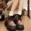 Platform Women Snow Ankle Boots Mid Heels Motorcycle Boots Lace Up Classic Oxford Shoes Winter 2024 Trend New Gladiator Zapatos