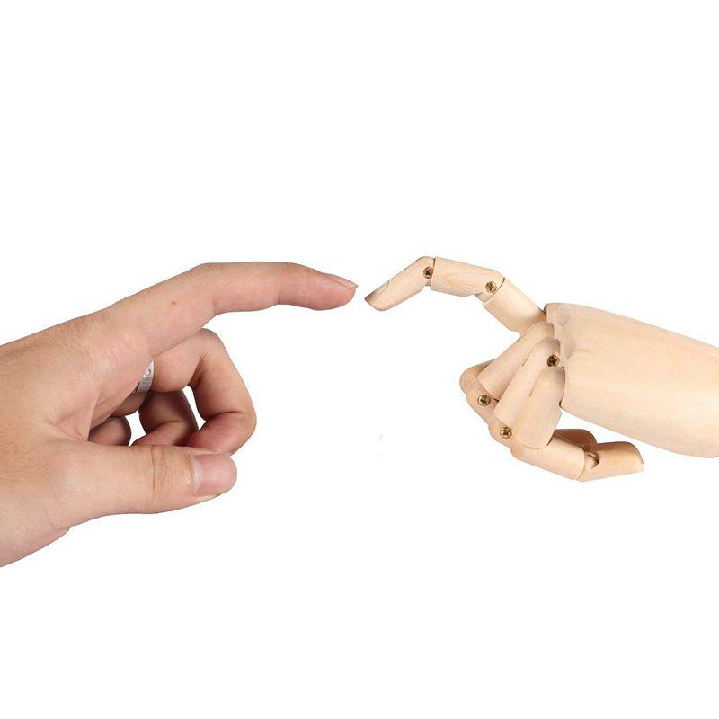 Promotion! 7inch Wooden Sectioned Opposable Articulated Left/Right Hand Figure Manikin Hand Model for Drawing, Sketching, Painti