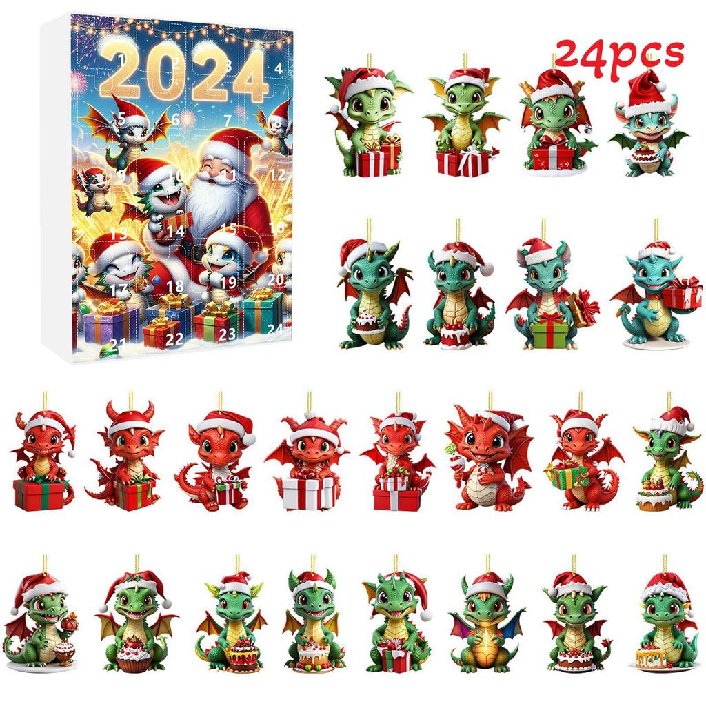 Unique Christmas Mystery Box Advent Calendar Countdown With 24 Festive Dragon Charms