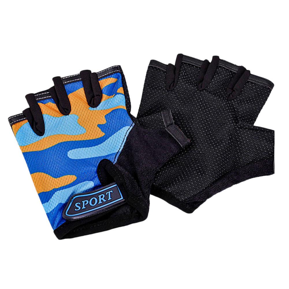 Children's Cycling Camouflage Children's Half Finger Cycling Gloves High Elastic Anti-Slip Cycling Gloves Cycling Equipm Practical Use