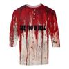 Men's Halloween Print Raglan Dralan Three-quarter Sleeve Casual Top