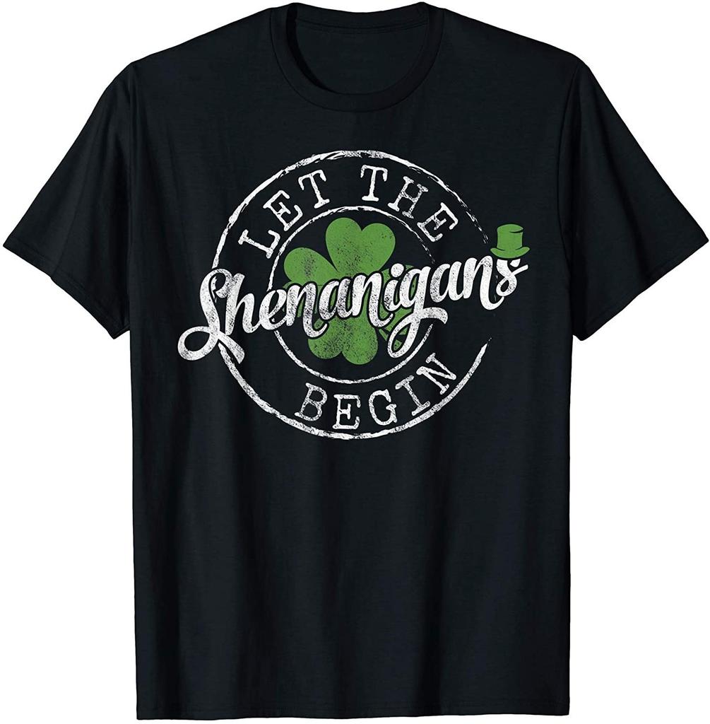 NEW! Let The Shenanigans Begin Funny Clovers St Patrick's Day Tee - MADE IN USA