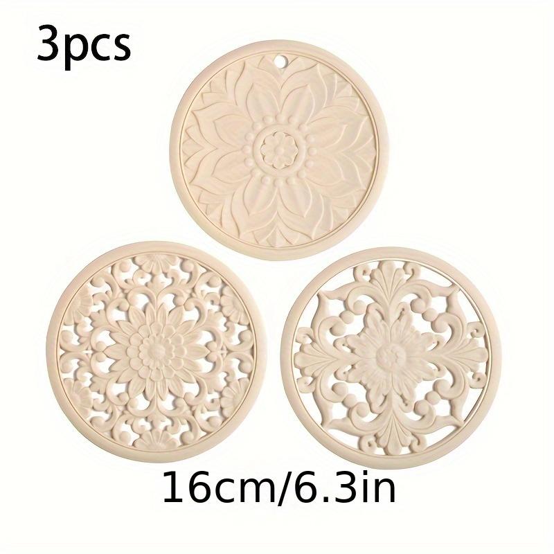 Silicone Tripod 3-Piece Set - Decorative Thanksgiving Heat Resistant Mat, Multi-Purpose Kitchen Pot Mat for Countertop Protection, Table Mat