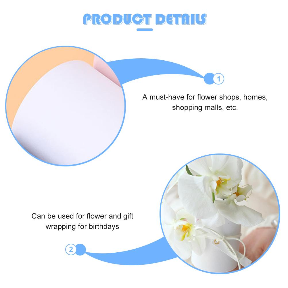 4 Pcs Hug Bucket Decor Round Bouquet Paper Boxes Flower Packaging Vase Present Cardboard Cylinder Small Bride Flowers