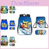 Pikachu Kids Backpack Set With Breathable Oxford Fabric For School Use