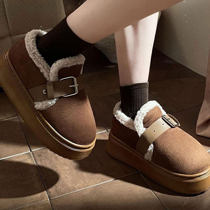 

Men s cotton slippers autumn and winter bags and indoor home thick-soled non-slip velvet thermal cotton shoes can be worn by female couples 36-37 [Recommended 35-36 foot wear]