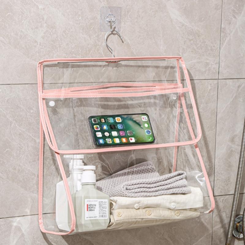 Bathroom Storage Bag Bathroom Waterproof Hanging Storage Bag Wall Hanging PVC Makeup Bag Organizer Towel Clothes Storage Bags