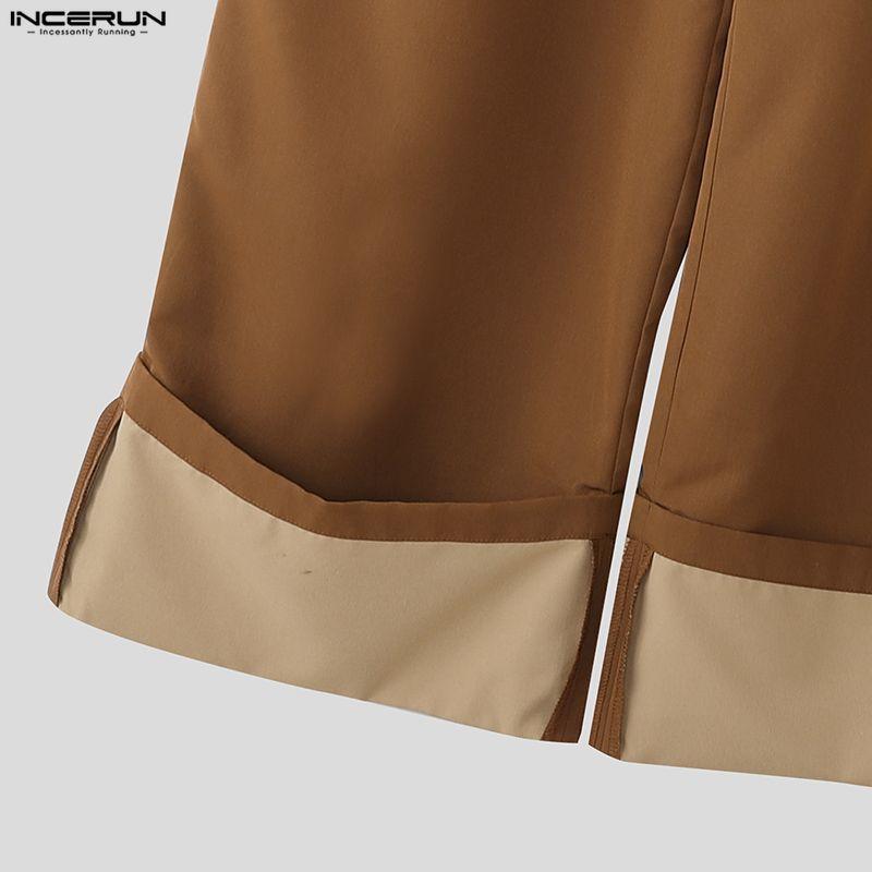 INCERUN Men Zip-up Wrap Waist Casual Loose Thin Baggy Trousers Pants