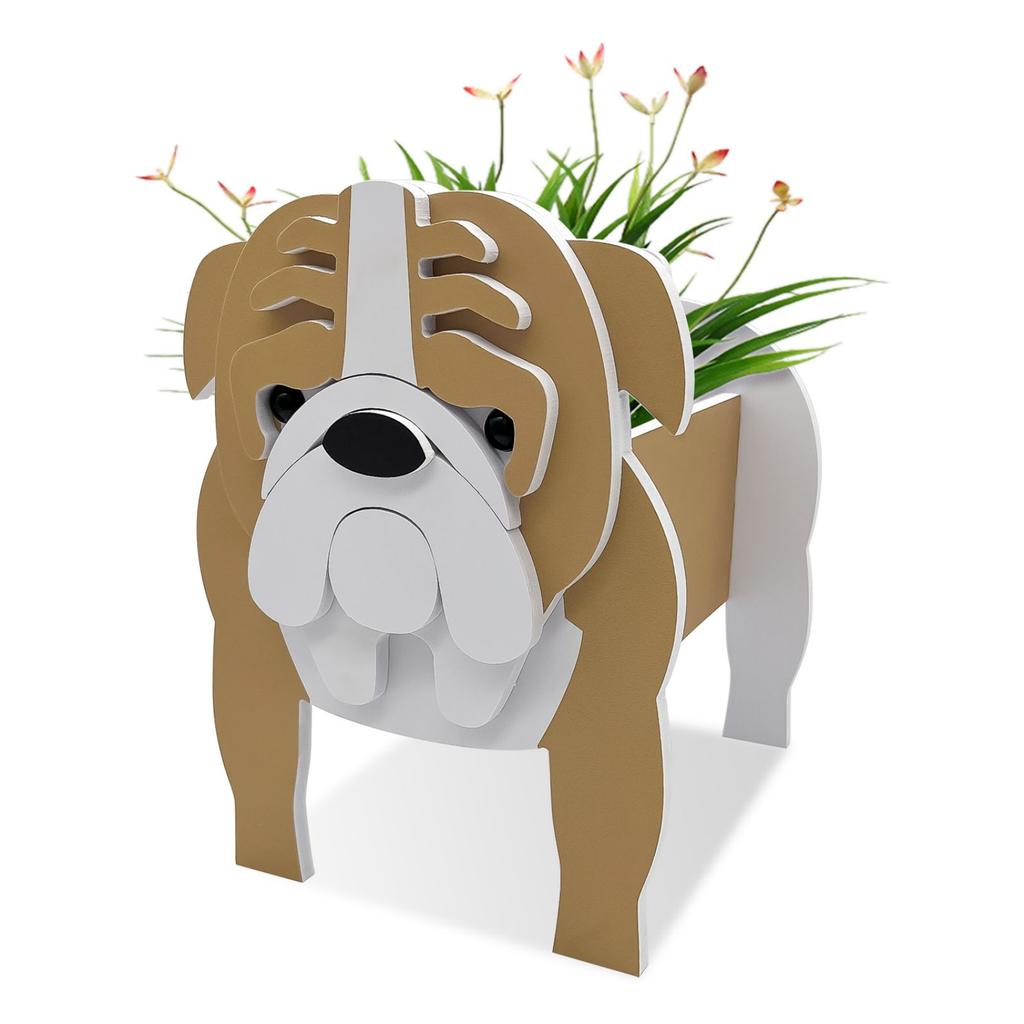 Garden Flower Pot Dog Planter Schnauzer Bulldog Poodle Corgi Yorkshire Garden Pots DIY PVC Flower Planter Garden Home Decor