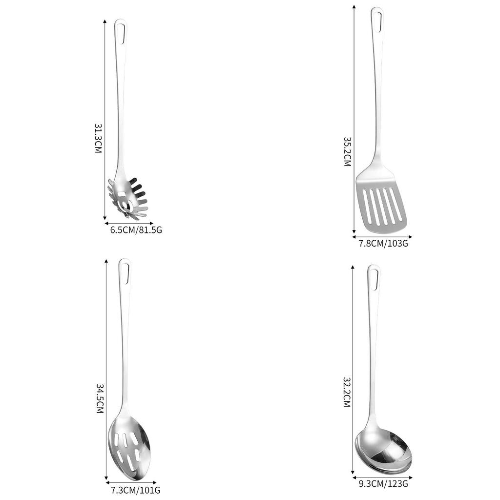 Stainless Steel Cooking Spatula And Soup Ladle With Hightemperature Resistance For Kitchen Use