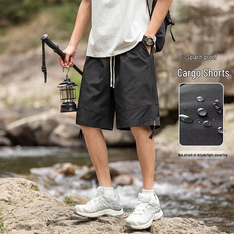 MEDE Men s Side Zipper Athletic Cargo Shorts 2XL