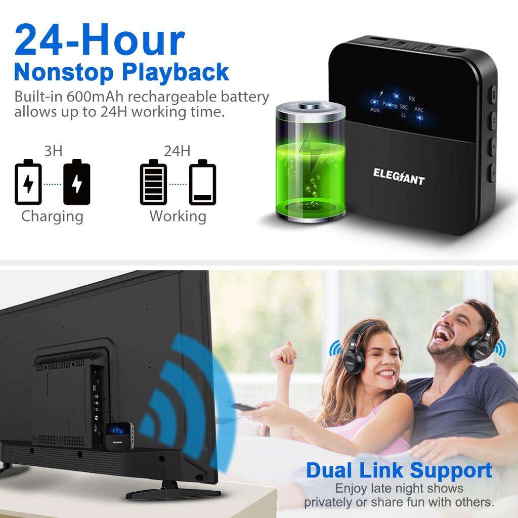 Buy Elegiant bluetooth 5.0 Audio Transmitter Receiver Hd Ll Adapter Optical Toslink Rca Plug/3