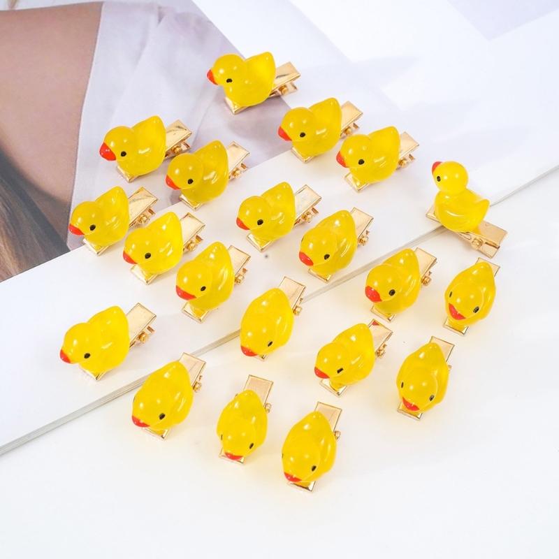 10PCS Yellow Duck Hair Clip Set Cute Duckling Hair Accessories Cartoon Hairpin for Kids Girls School Family Party