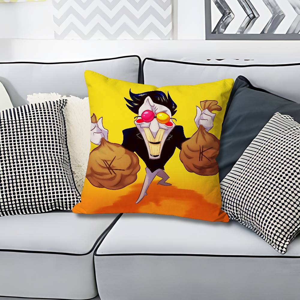 DDeltarune Game Spamton Anime Celebrity Merchandise AllMatch Printed Pillow Case Sofa Car Office Room Decoration Protector
