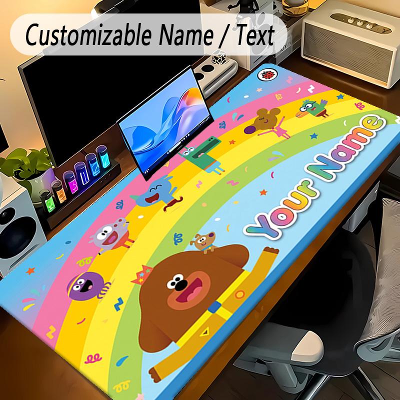 Large Mouse PadHey Duggee Custom Name Text Personalized Desk Mat Non Slip Gaming Pad