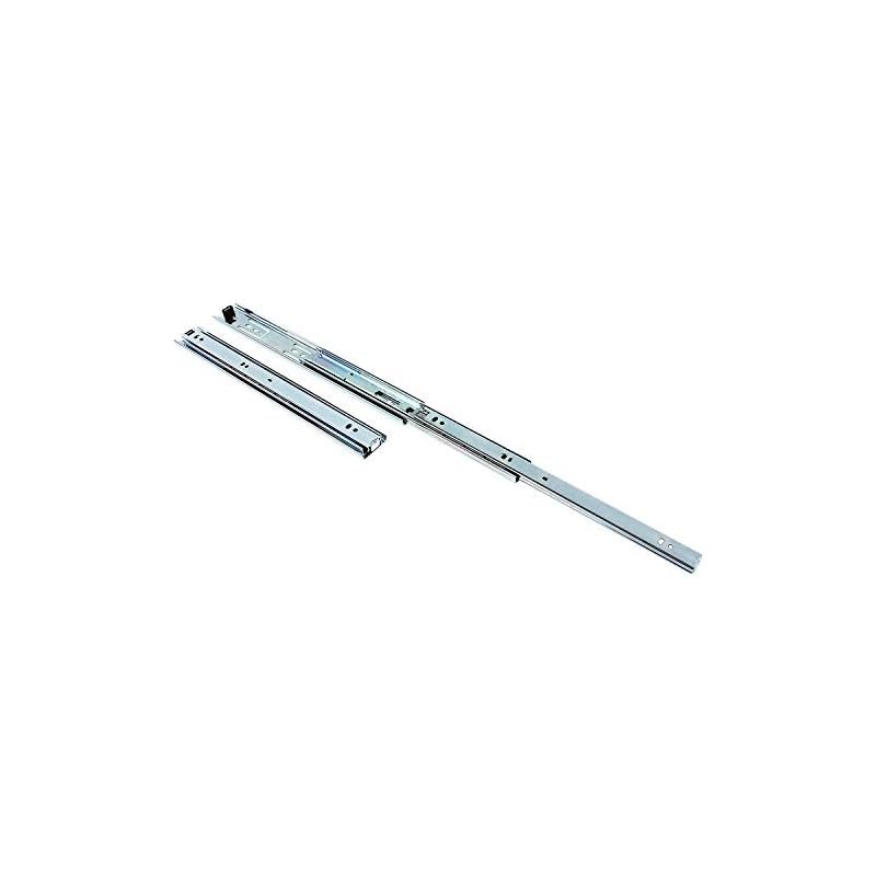 Waki Sangyo Slide Rails, 2-Pack (Pair), Narrow Width, 3-Step Extension, 36mm Width x 300mm Length, Shelf Slide Hardware, Drawer Mounting Kit WS3630