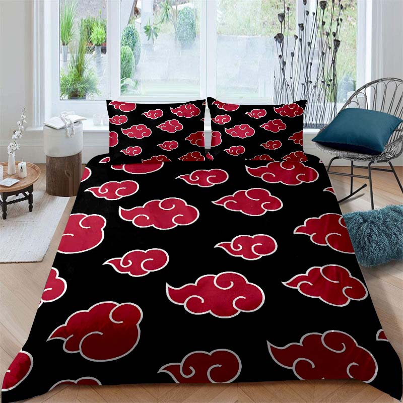 NARUTO Shonen Manga Print Bedding Set – Duvet Cover Set – Luxury Gift for Teens, Fits Double/Single Beds