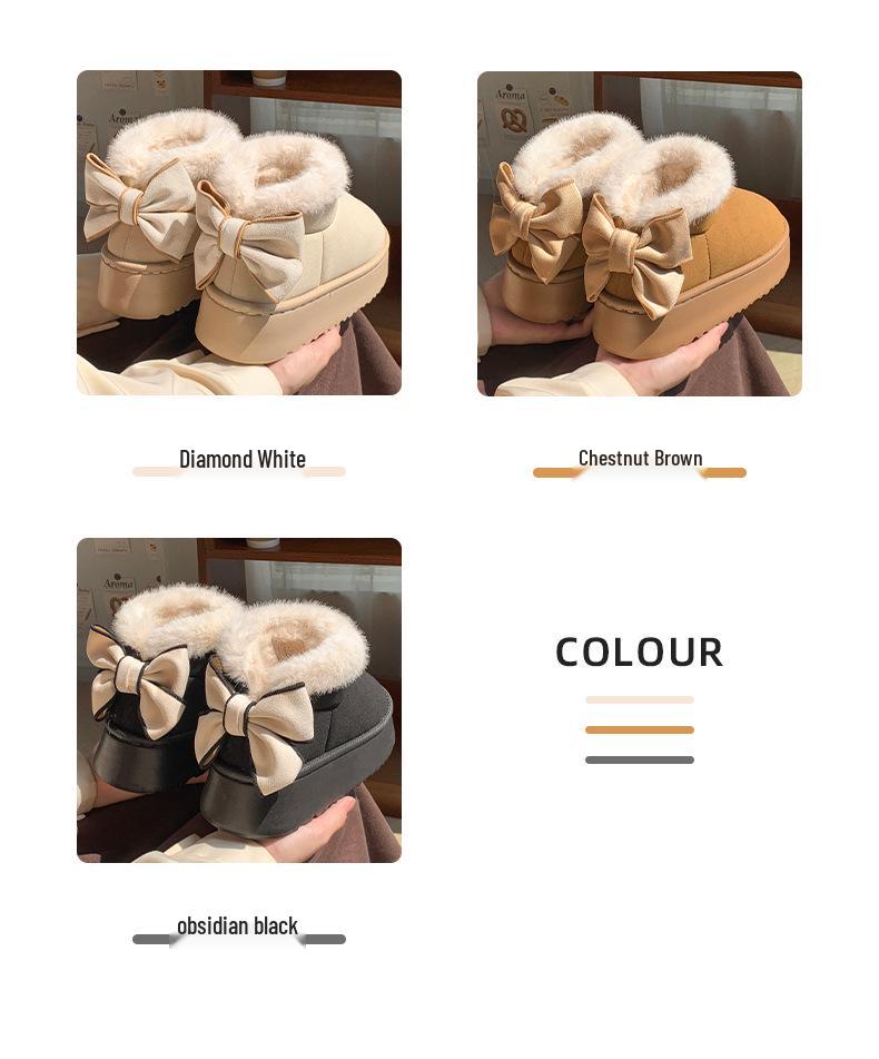 Women's Winter Thick Sole Height-Boost Fleece-Lined Snow Boots for Outdoors