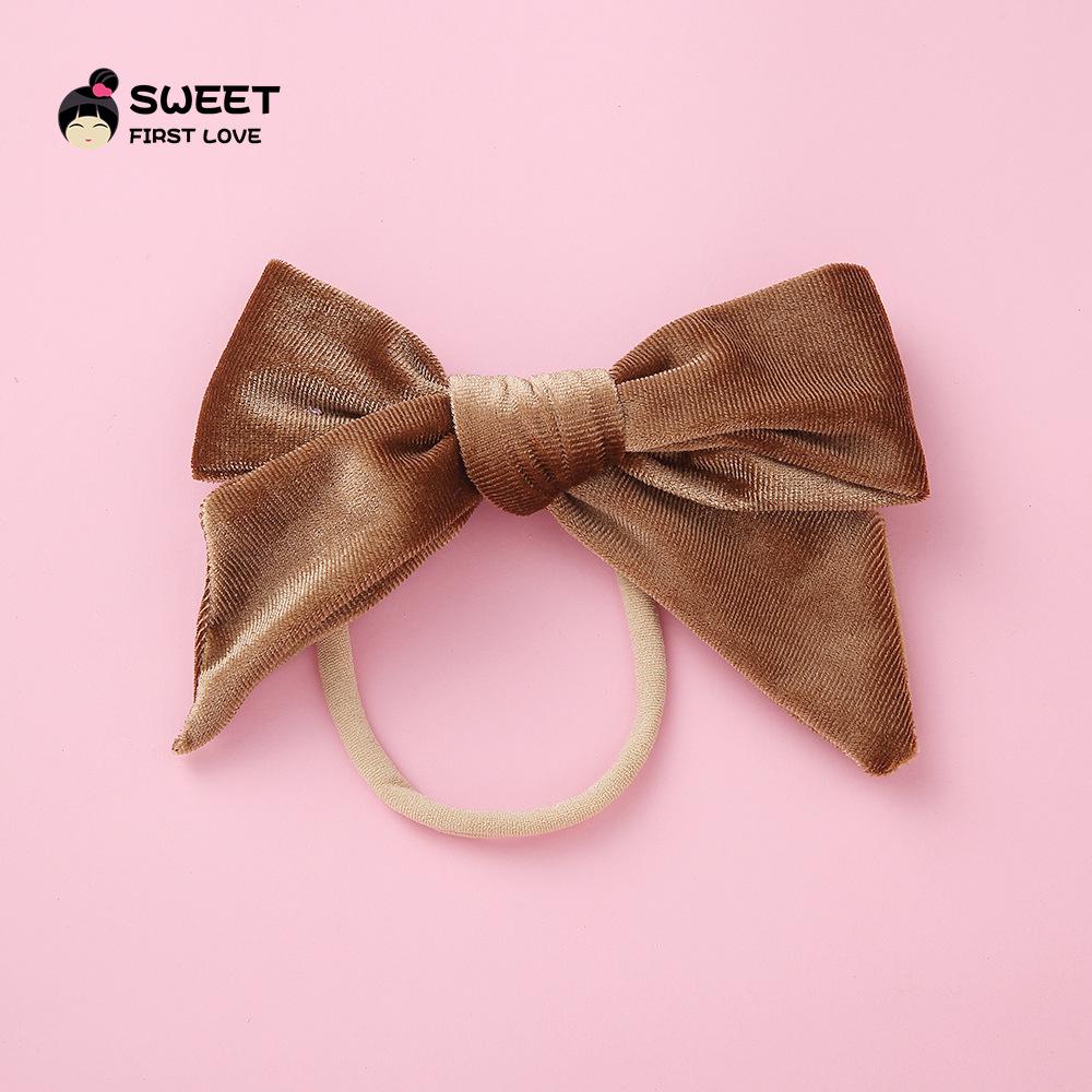 

Бархатный бант Аксессуары для волос для девочек - Тонкий ободок и набор нейлоновых резинок для волос