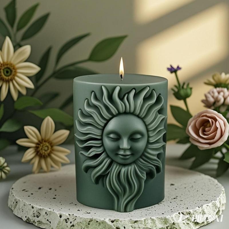 Goddess Candle Silicone Molds for Epoxy Resin Candle Soap Embossed Goddess Cylinder Silicone Molds for Home Decoration
