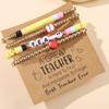 Europe and the United States hot-selling jewelry set Teachers' Day love apple letter soft pottery bracelet back to school stacked bracelet