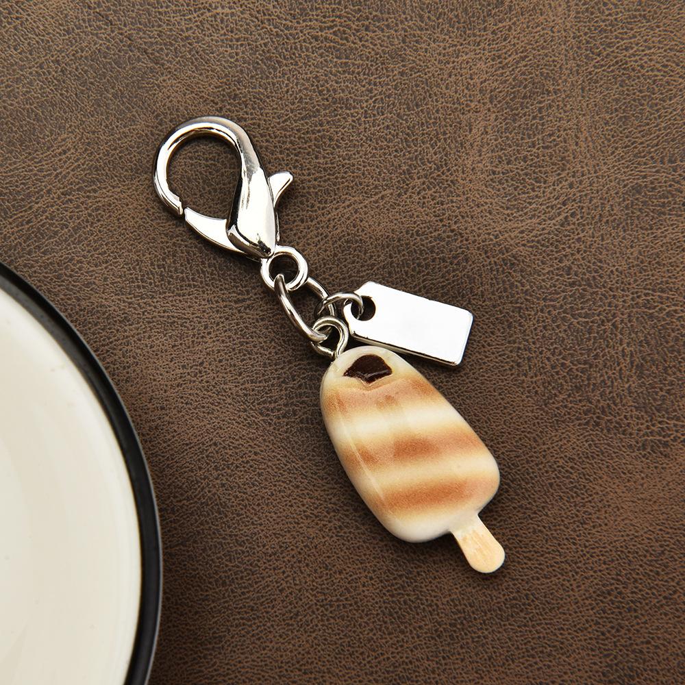 Ice Cream Popsicle Cute Keychain Simulation Resin Personalized Key Ring Bag Charm DIY Accessories Car Keychain Jewelry Girl Gift