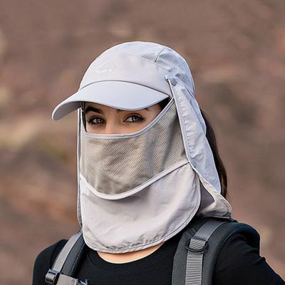 Women Multifunction Quick Drying Sun Hats With Neck Flap Outdoor Breathable Bucket Hats Men Removable Visor Fishing Baseball Cap
