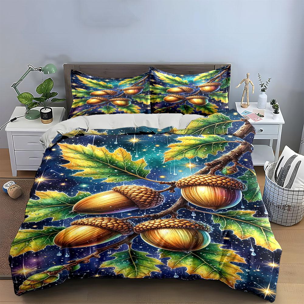 Golden Acorn Galaxy Dreams Bedding Sets Duvet Cover Sets Duvet Covers Pillowcases(1*Duvet Cover 2*Pillowcases Without Duvet Insert)