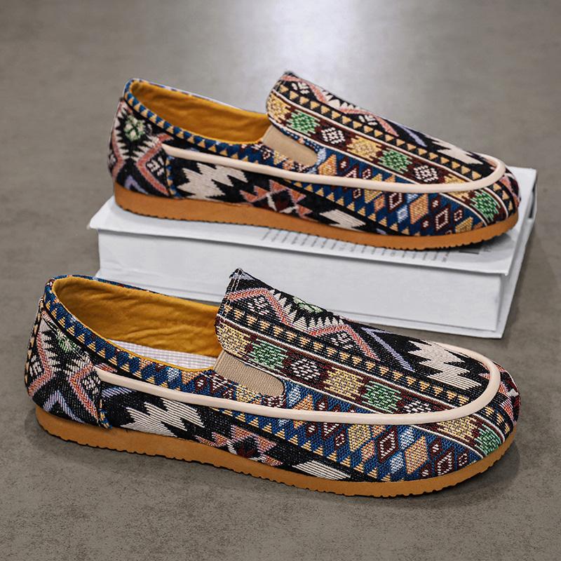 2024 New Summer Printing Pattern Loafers For Men Fashion Causal Flats Shoes Sports Walking Sneakers Zapatillas Hombre