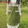 Cotton Linen Sleeveless Apron With Lace Trim For Kitchen Cooking And Baking