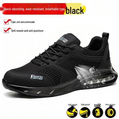 Men's Breathable Anti-Smash Steel Toe Safety Shoes
