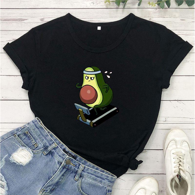 

Унисекс Спортивная футболка с коротким рукавом свободного кроя с принтом авокадо Medium