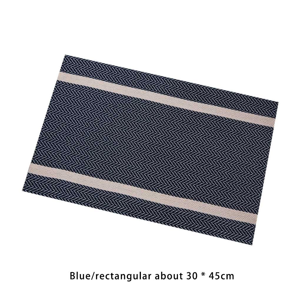 Modern Style Striped PVC Table Mat Placemats Stain Resistant Bowl Cup Dish Coaster Insulation Anti-Skid Waterproof Mats
