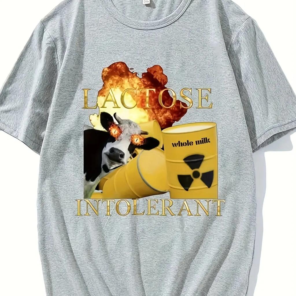 Fun Patterns Lactose Intolerance Funny Expressions HighQuality Summer New Products Unisexs And Unisexs Fashionable TShirts