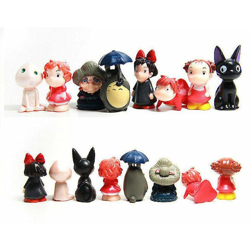 Premium Quality 8pc Set Totoro Ponyo On The Cliff Cute Mini Action Figures For Kids