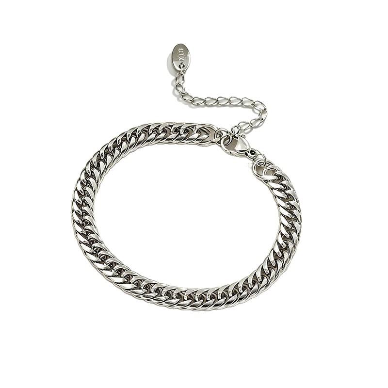 Hot-selling Hip-hop Cuban Chain Titanium Steel Bracelet, Trendy Minimalist Personality Style, Simple and Fashionable Ins Wind