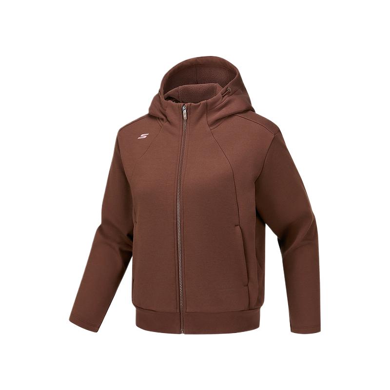 Skechers Comfort Sports Series Hooded Solid Color Breathable Skin-Friendly Jacket Women jackets P425W044-05ZZ S
