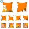 45X45Cm Color Orange Abstract Geometric Leaf Lines Pillowcase Cozy Sofa Seat/Back Cushion Cover Home Decor Throw Pillows Case