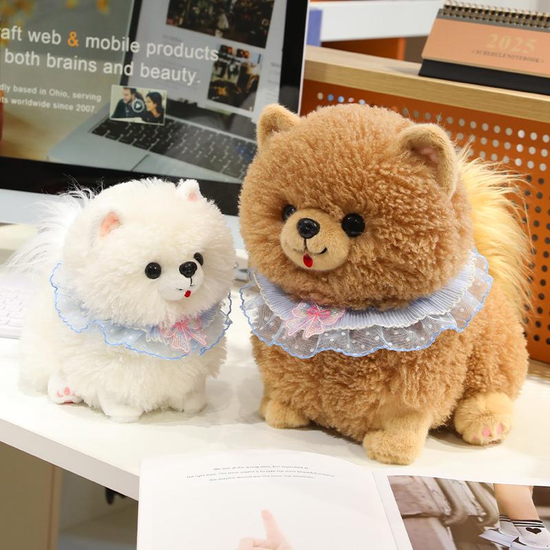 Creative Realistic Pomeranian Dog Simulation Dog Plush Toy Puppy Plush Stuffed Animal Birthday Gift