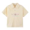 Girls' Casual Puppy Print Turn-Down Collar T-Shirt