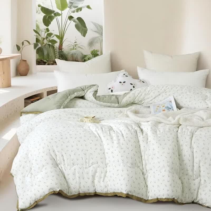 Violet Washed Cotton Four Seasons Quilt