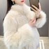Skinny imitation fox hair fashionable cotton coat winter short small imitation fur fur coat women