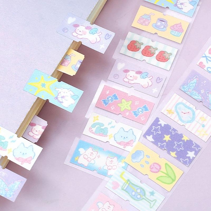 Scrapbooking Decorative Tape Glittering Cutout Cartoon Tape For Scrapbooking Journal Water Bottle Phone Case Wrapping