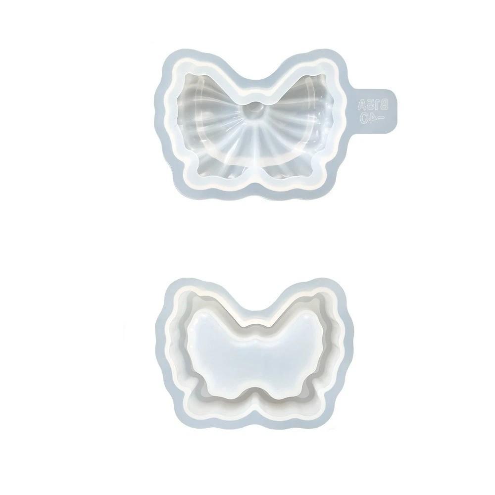 Bowknot Shape Silicone Candle Cup Mold Soft Soap Mould Butterfly Storage Box Mold  Plaster Craft