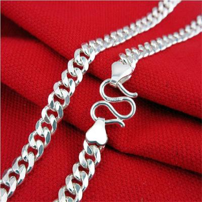 Strieborný náhrdelník 990 Foot Pánske Tide Foot Strieborný konský bič Retiazka kľúčnej kosti Ženská plochá retiazka Hrubý náhrdelník