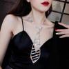 Clavicle Chain Korean Style Choker Women Necklace Rhinestone Tie Long Necklace Crystal Neck Tie